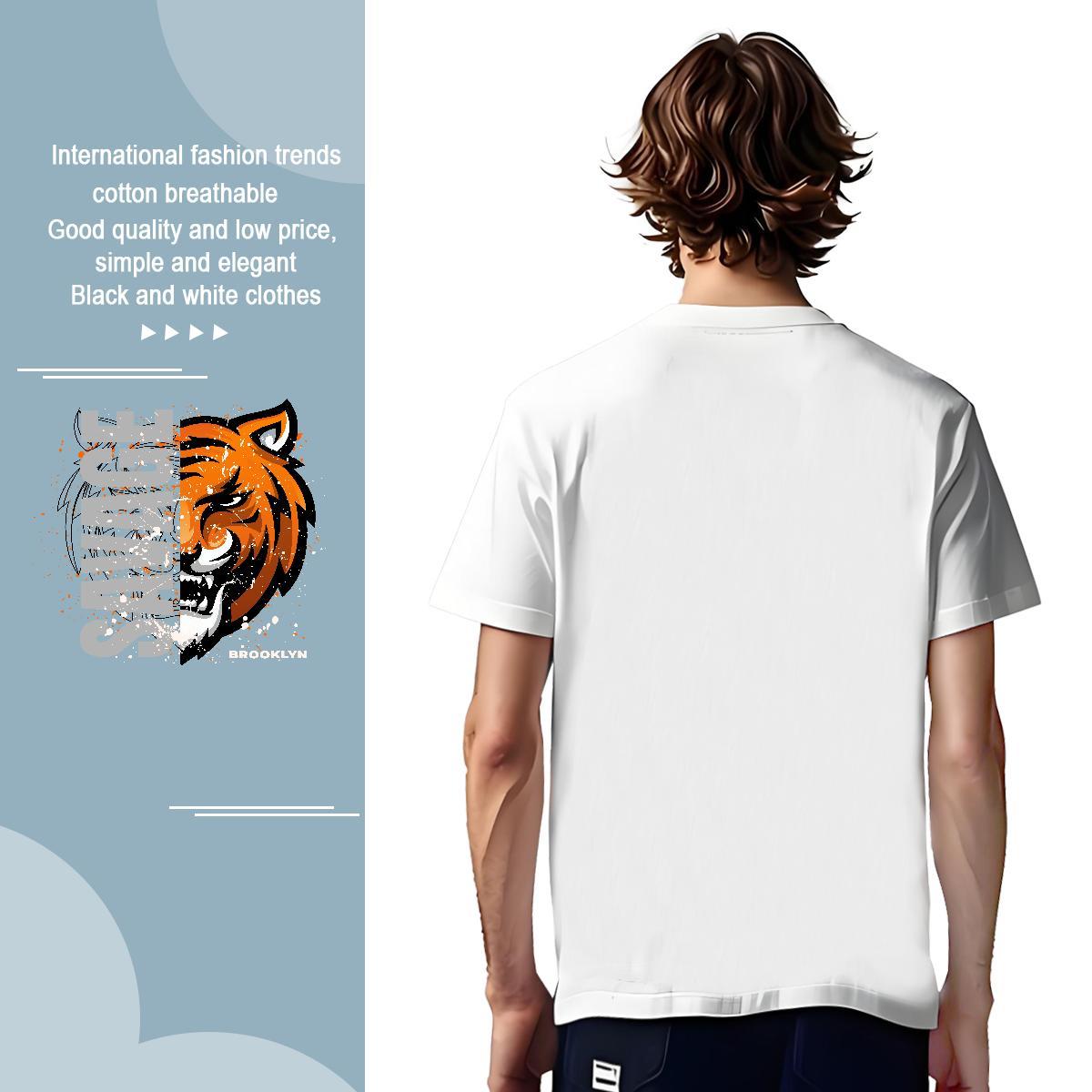 T-Shirts for Men 230g Cotton Daily Outfit Breathable Short Sleeve Black White Men Tees Fashion Design TOP Quality Tshirts