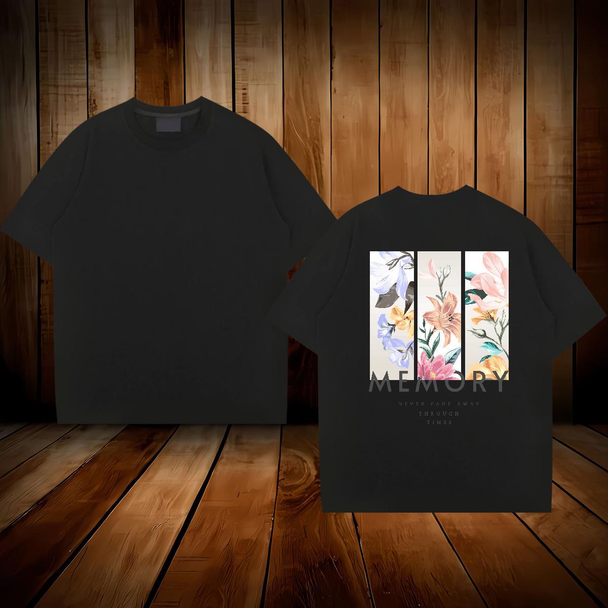 Designer Mens T Shirts 230g Pure Cotton flower Casual Daily Wear Top Tees Breathable Crew Neck Cool Tshirts Anime