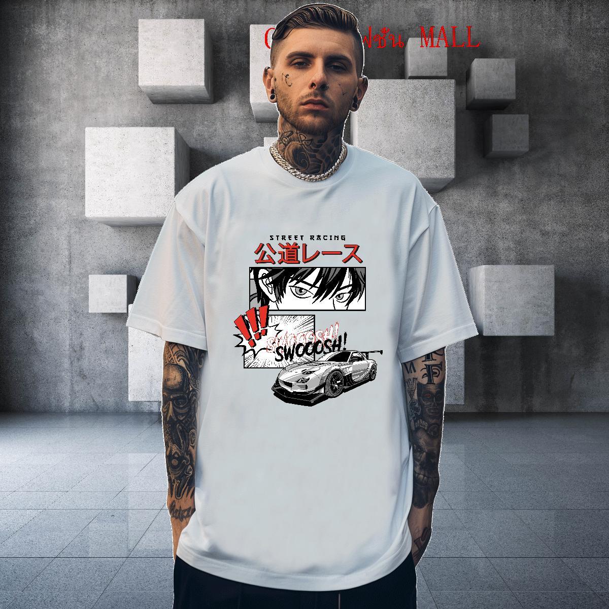 Loose Men Tees 230g Pure Cotton Street Casual car White Plus Size Breathable Short Sleeve Designer Men T Shirts Clothes