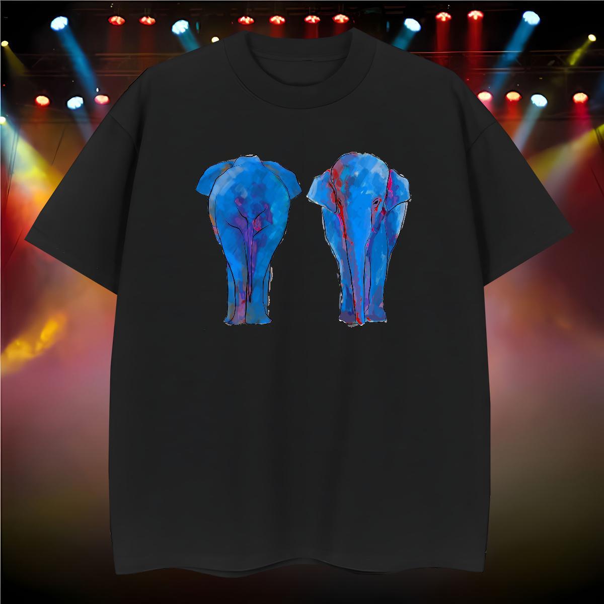 DIY Customized Mens T Shirts 230g Pure Cotton Elephant Street Wear Tees Shirts Crew Neck Brand Men Tshirts Graphic
