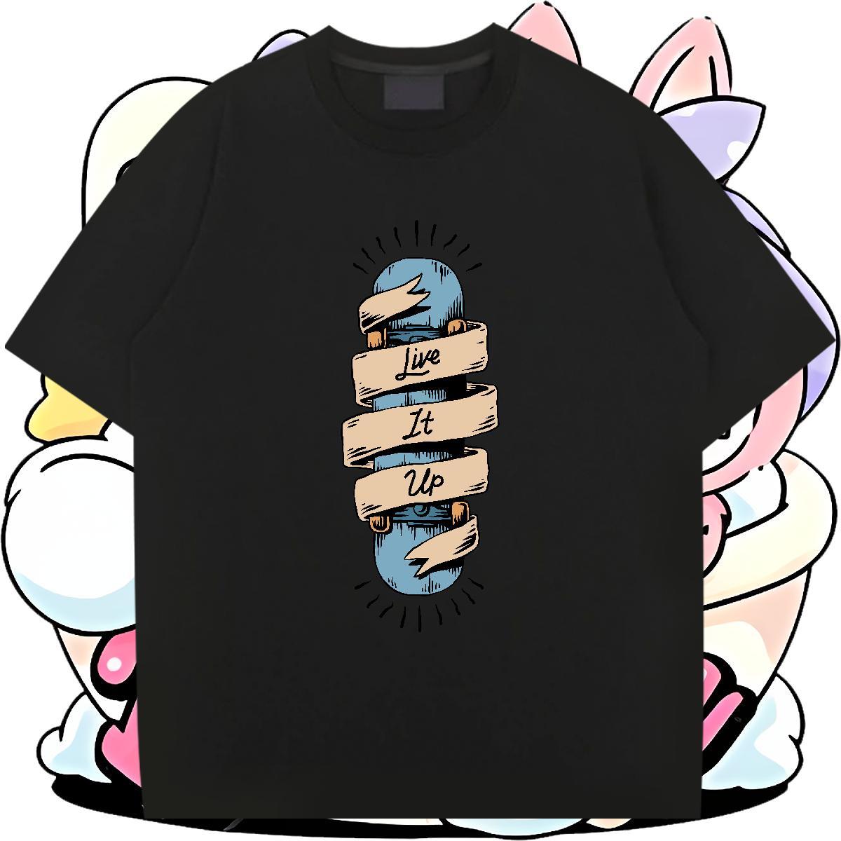 Popular Tshirt for Man Woman 100% Cotton 230g Casual Beach skateboarding Cartoon Print Crew Neck Breathable Free Shipping T Shirt For Man Tops Tees