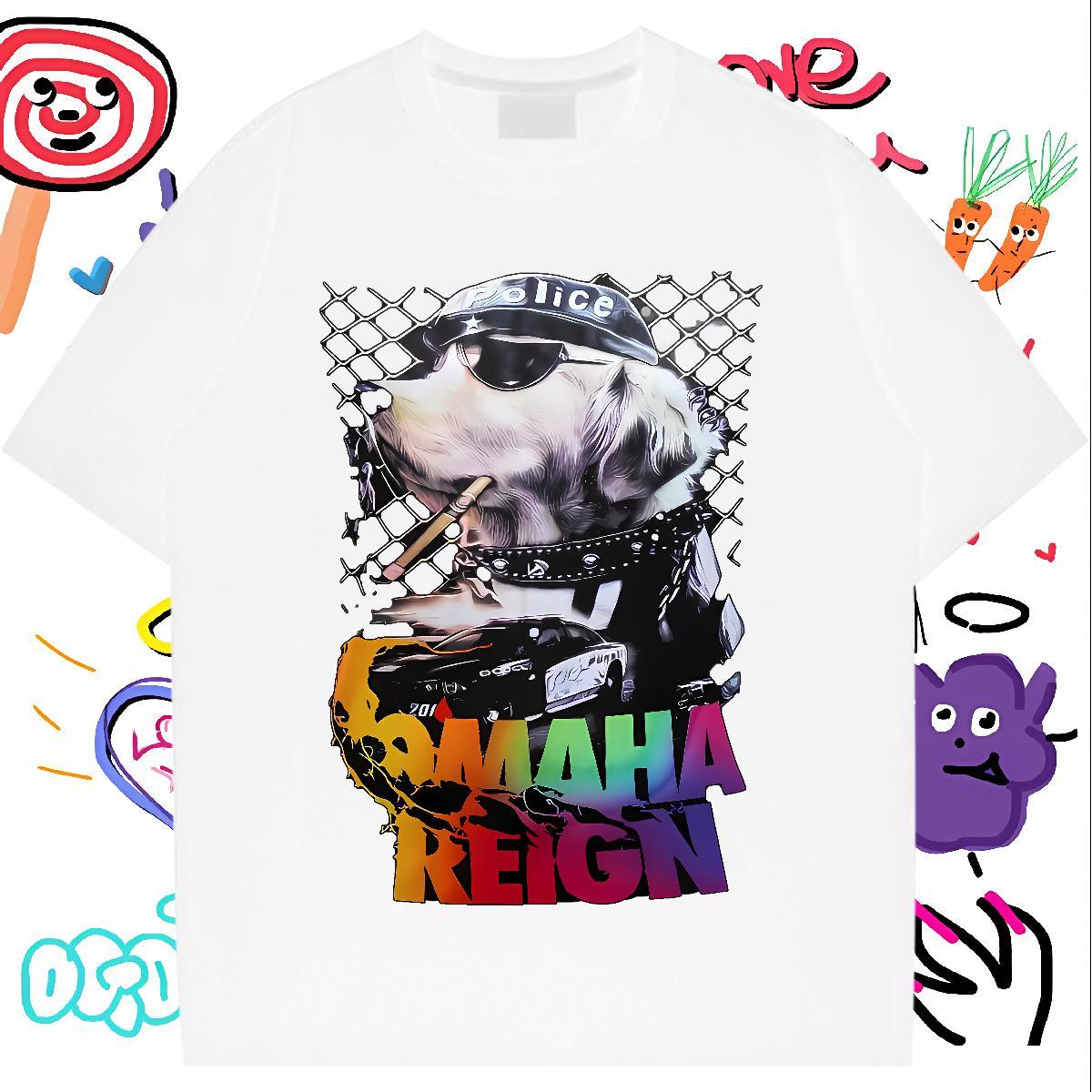 2024 Designer Man T Shirts 230g 100% Cotton Street Tops Shirt O-Neck Short Sleeve Soft Tshirts Floral Print