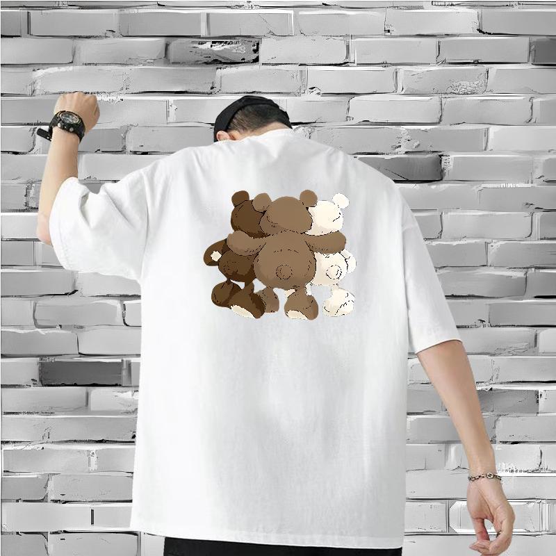 Fashion Designer T-Shirts 230g Cotton bear Street Wear Tops Tees Breathable Short Sleeve Wholesale Men Clothes T-Shirt Plus Size Custom