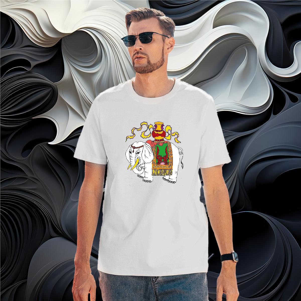 Casual New Man T Shirts 230g Cotton elephant Beach Wear Pure Cotton Cool Couples T Shirts DIY