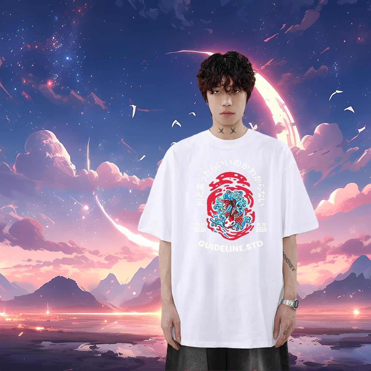 2024 DIY T Shirt For Man 230g 100% Cotton Hip Hop Tees Shirts Pure Cotton High Quality Tshirt for Man Woman Black White