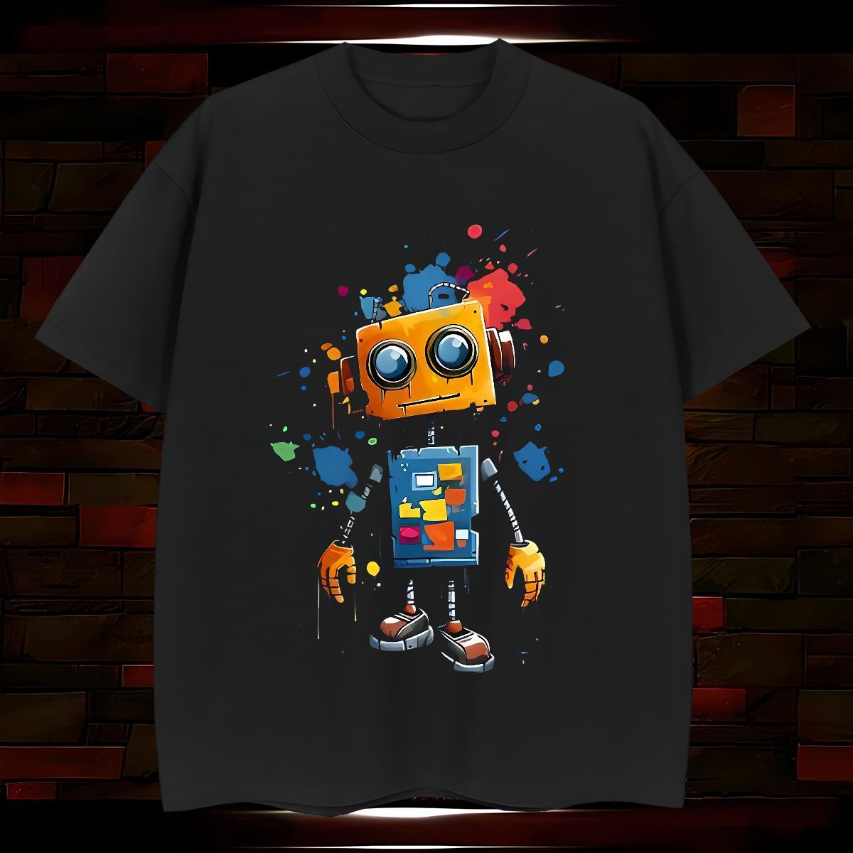 T-Shirts for Men 230g Pure Cotton painting Street wear Hip Hop Breathable Soft Custom Big Size Tshirts DIY Customized Loose Fit Top Tees