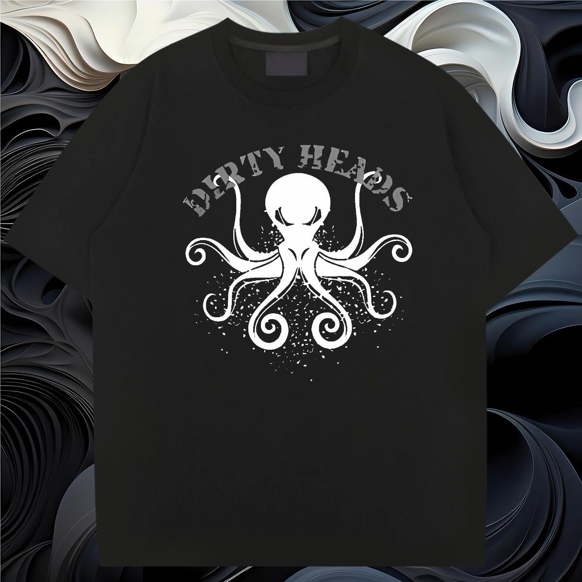 T shirt 230g 100% Cotton octopus Daily Wear Breathable Crew Neck Anime Print Couples T Shirts Fashion Designer Free Shipping Tees Shirts