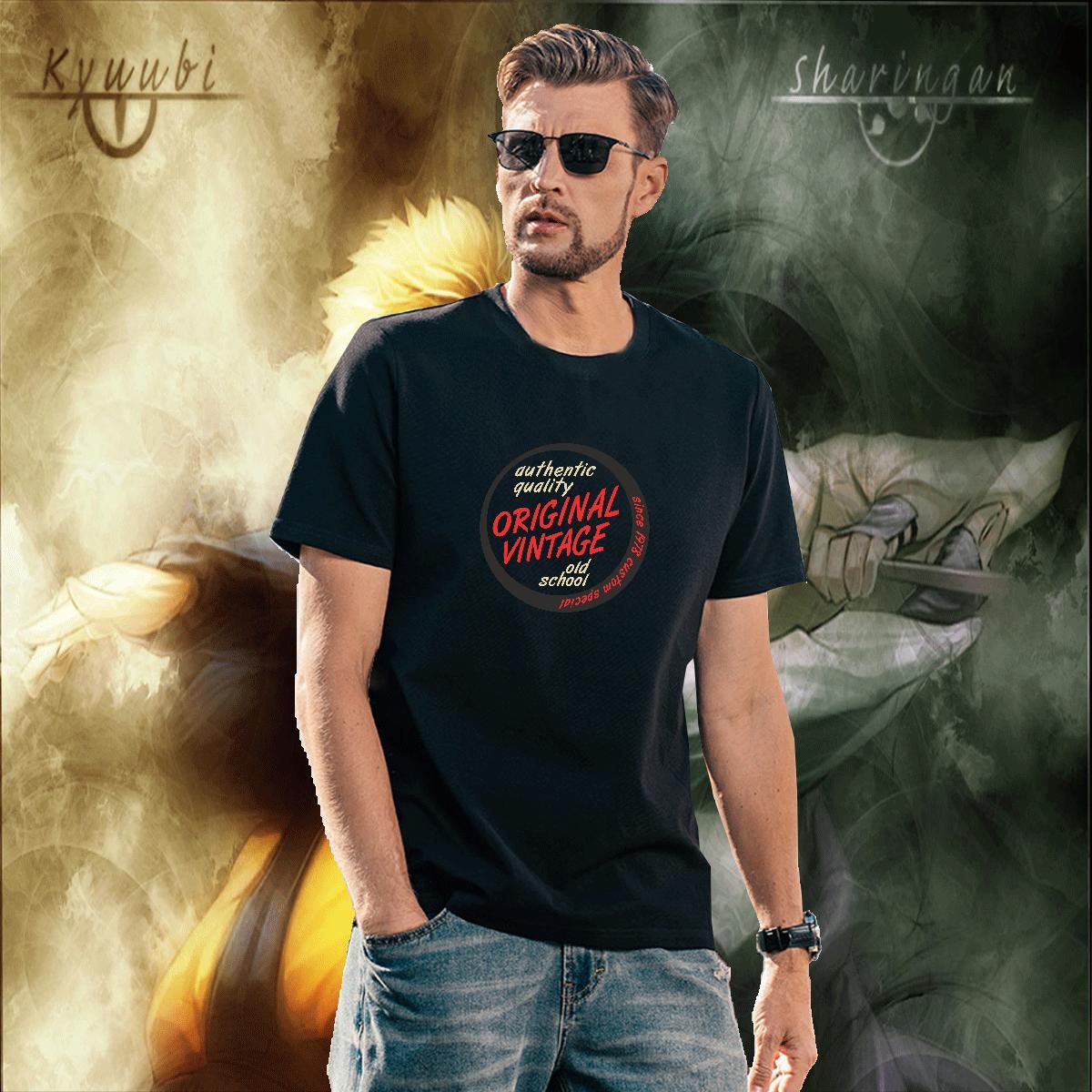 Wholesale Men Clothes T-Shirt 230g Cotton Anime Printing Street letter DIY Printed Round Neck Short Sleeve Stylist T-Shirts for Men Wear