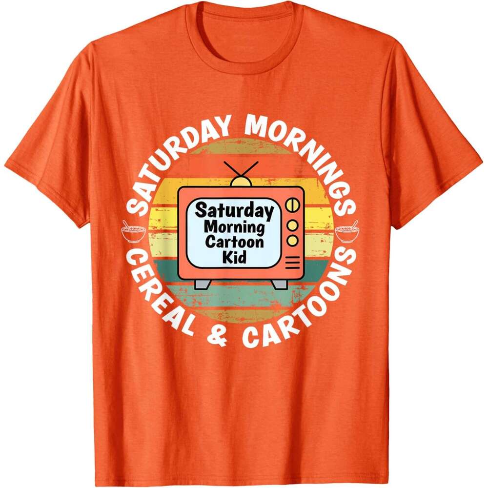 Tshirts Mens T shirt 70s 80s 90s Retro Kid Saturday Mornings Cereal And Cartoons TShirt shirts tshirt graphic tee Casual tops summer clothes Short sle