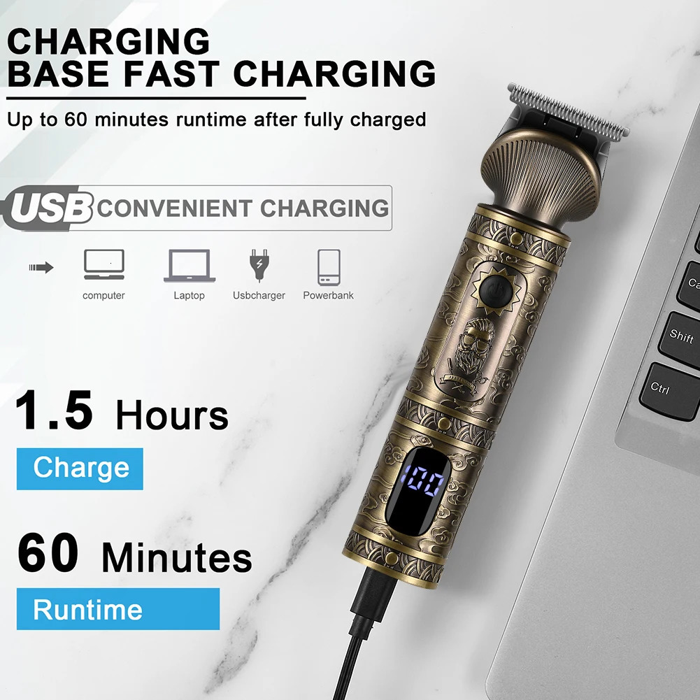Hatteker 6 in 1 hair clipper set hair trimmer hair cutting machine for man USB charging electric shaver clippe trimmer machine 240805