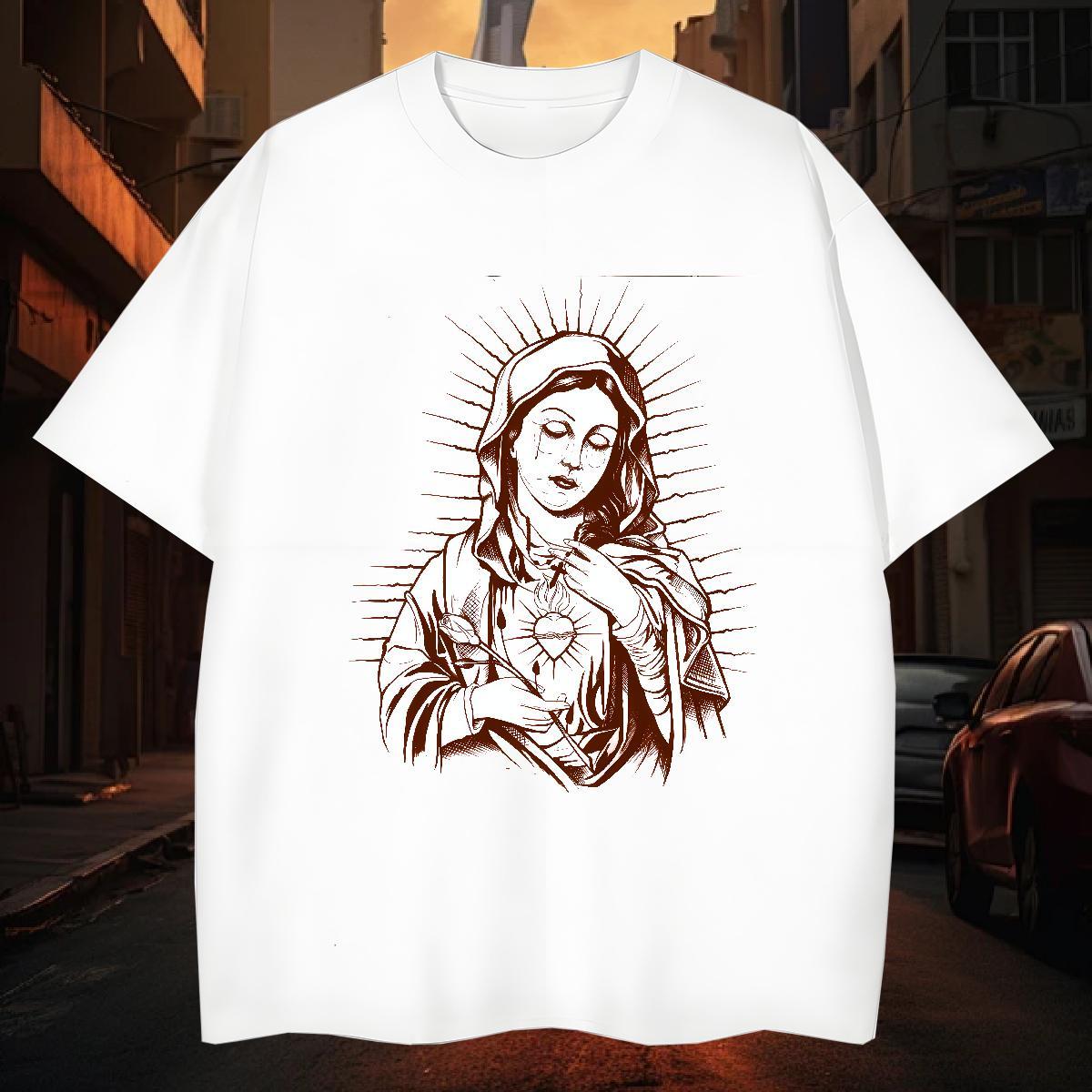 T-Shirts for Men 230g Pure Cotton nun Beach Breathable White Plus Size Tshirt for Man Woman 2024 Designer High Quality Tops Shirt