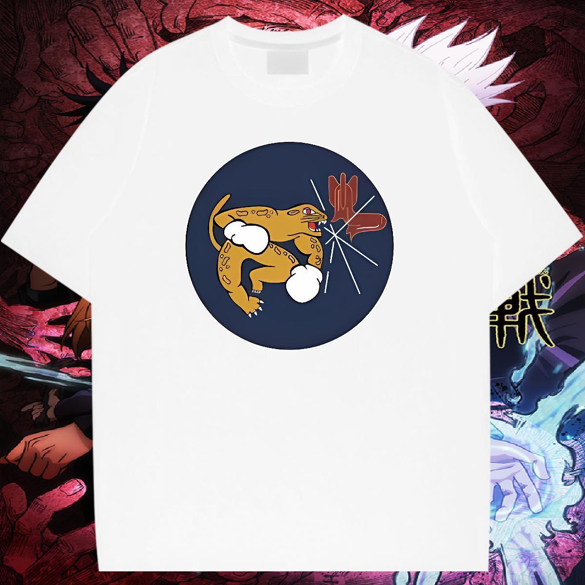 Cool Design Couples T Shirts 230g Pure Cotton dinosaur T shirt Hip Hop Round Neck Short Sleeve Anime Print Customized Tees