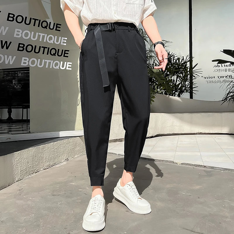Streetwear Mens Suit Pants Casual Harajuku Wideleg Harem Male Fashion Loose Jogging Spring Autumn 240806