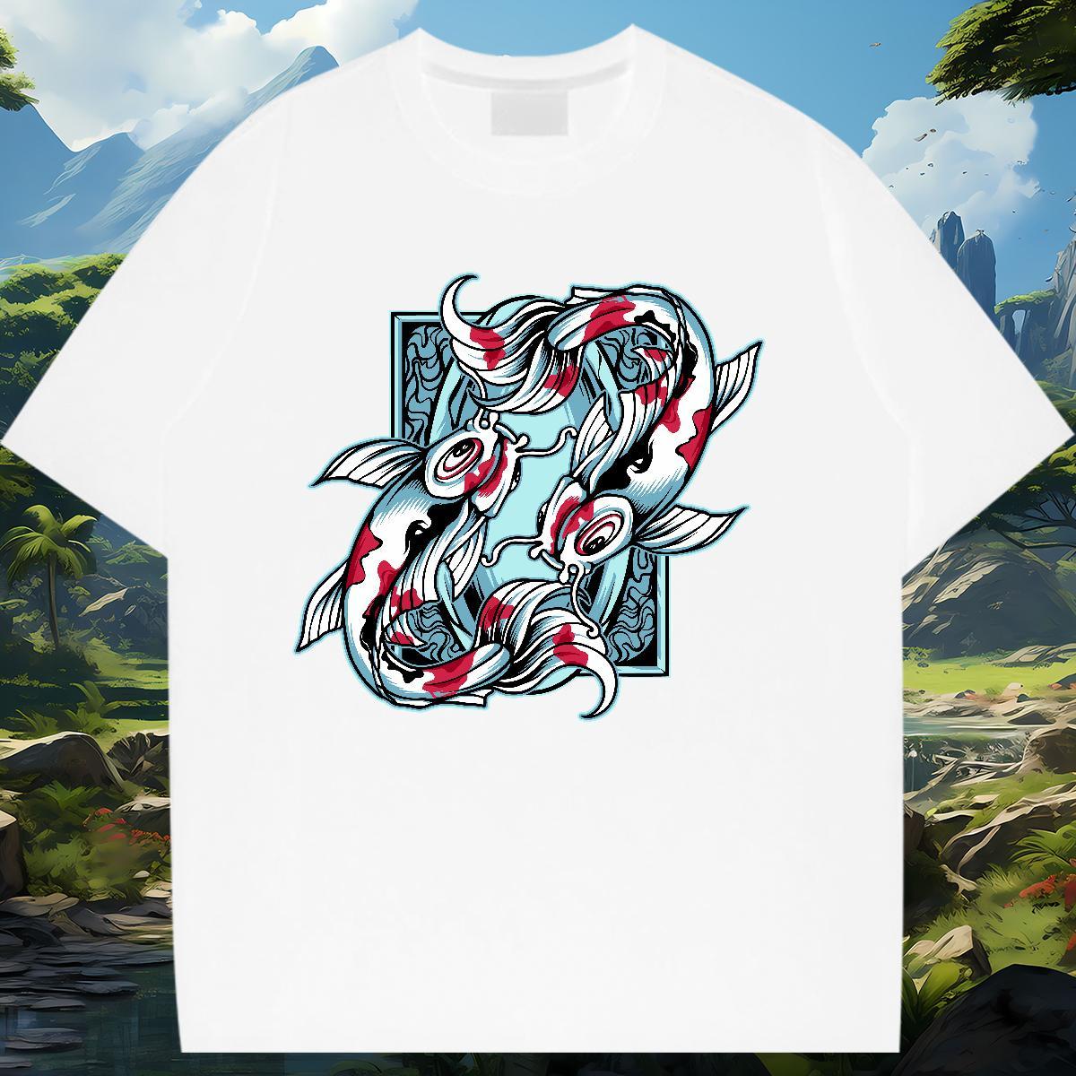 Brand T-Shirts Breathable Women Tshirts Cartoon Anime sick fish Hip Hop 230g Pure Cotton New Arrival Tees Shirts