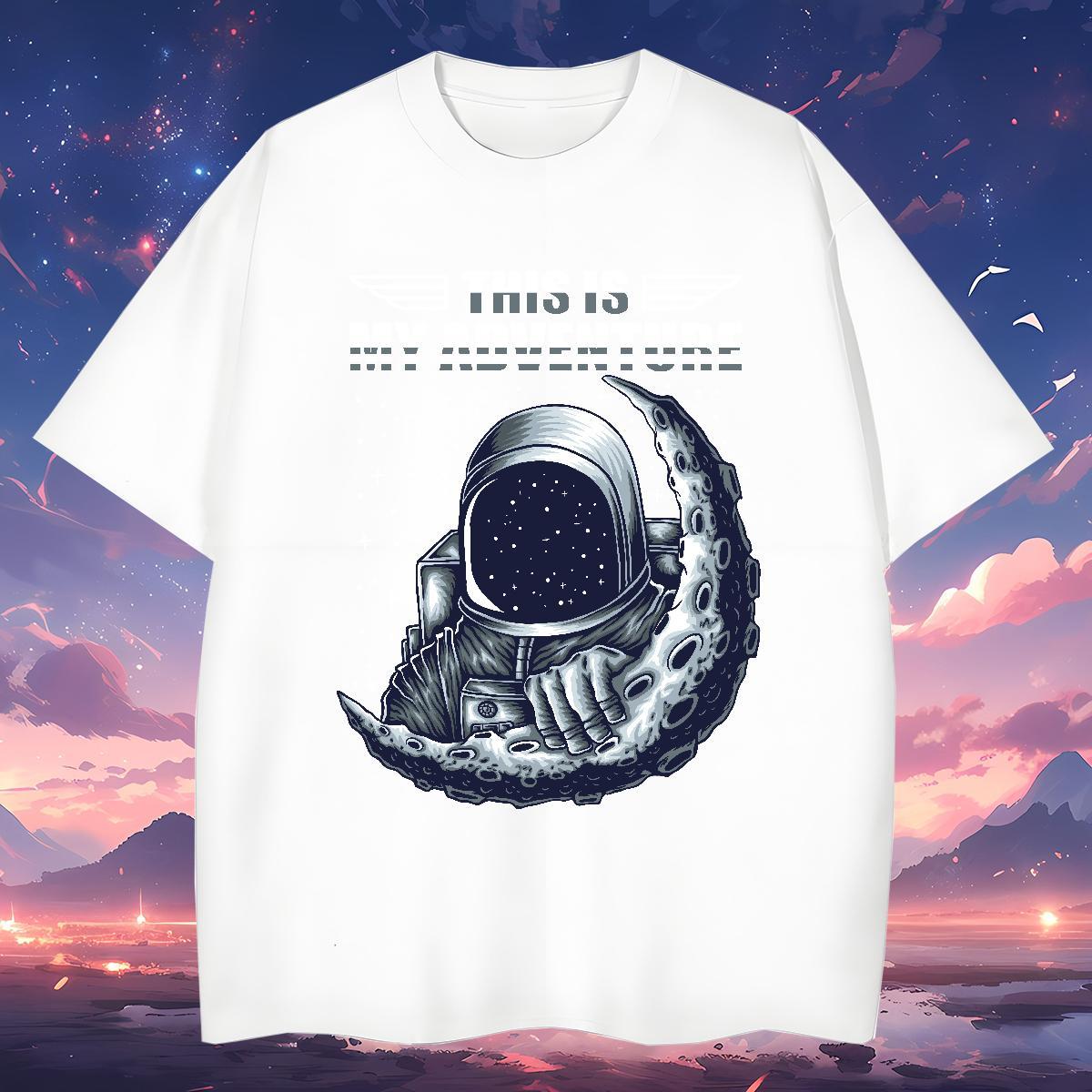 T-Shirts 100% Cotton 230g outer space Sport Crew Neck Oversized 4XL Mens Tshirts Wholesale Free Shipping Wear