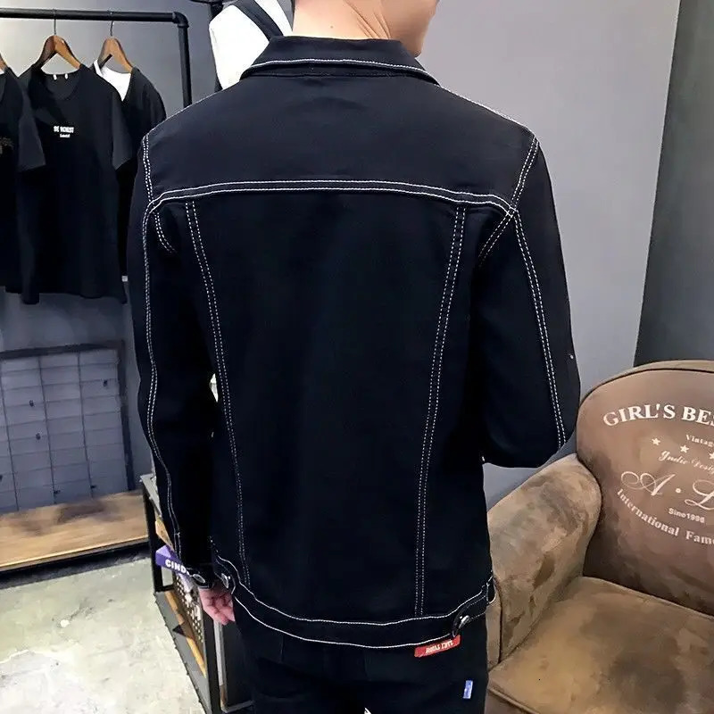 2024 Religion Denim Jacket Black Vintage Hip Hop Slim Fit Streetwear Y2K Clothes denim jacket men motorcycle y240810