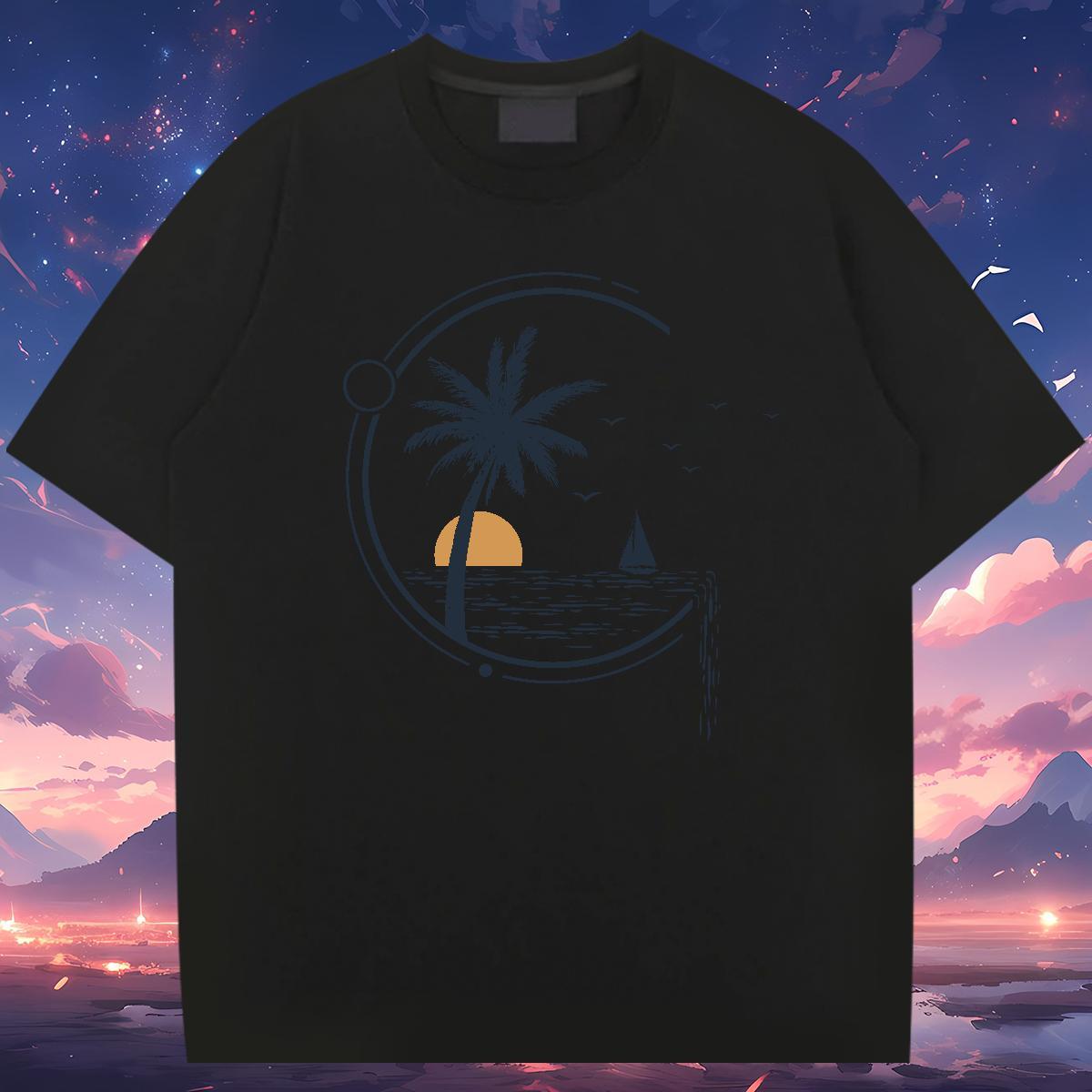 Man T Shirts 230g Cotton tree Hip Hop Pure Cotton DIY Printed Men Clothes T-Shirt Stylist Free Shipping Clothings