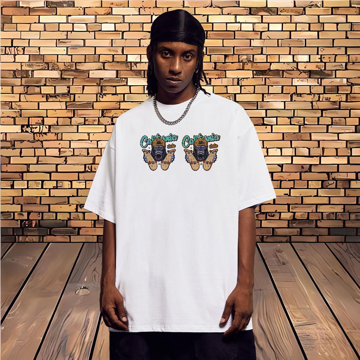 T-Shirts 230g Pure Cotton chimpanzee Beach O-Neck Short Sleeve Custom Printing Men Tees Fashion Designer Wholesale Tees Shirts