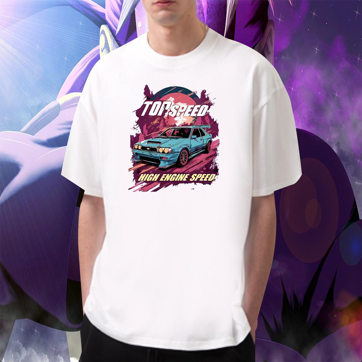 Loose Fit Tshirt for Man Woman 230g Cotton Home Outdoor car Plus Size Cartoon Breathable Crew Neck 2024 Summer T Shirt For Man Tees Shirts