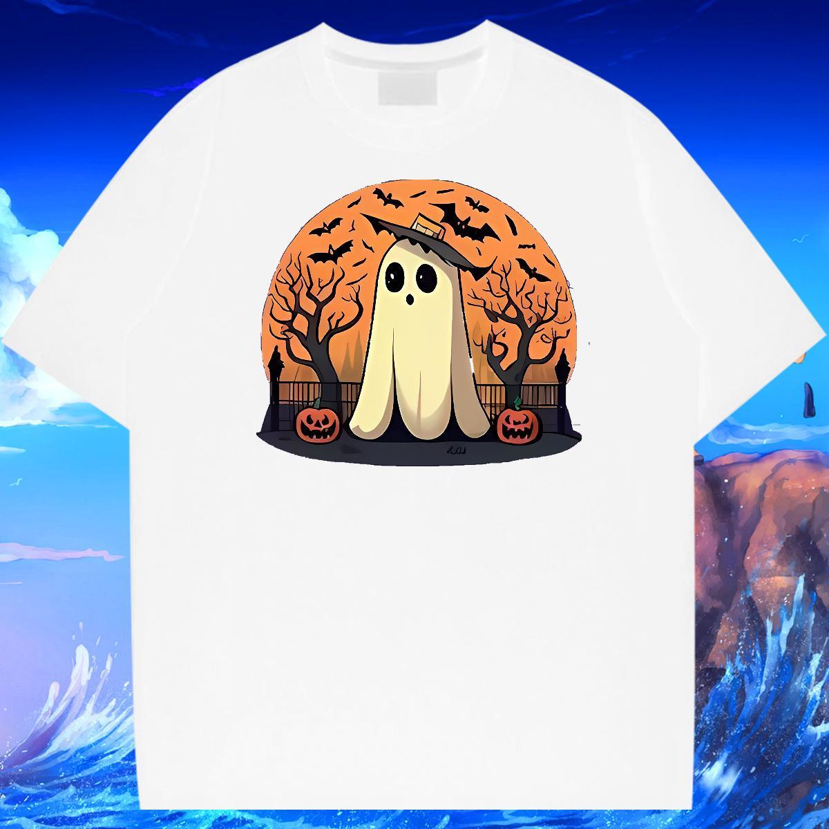New Arrival T-Shirts for Men 230g 100% Cotton halloween Street Wear Tops Tees O Neck Short Sleeves Cool Design Couples T Shirts DIY Printed