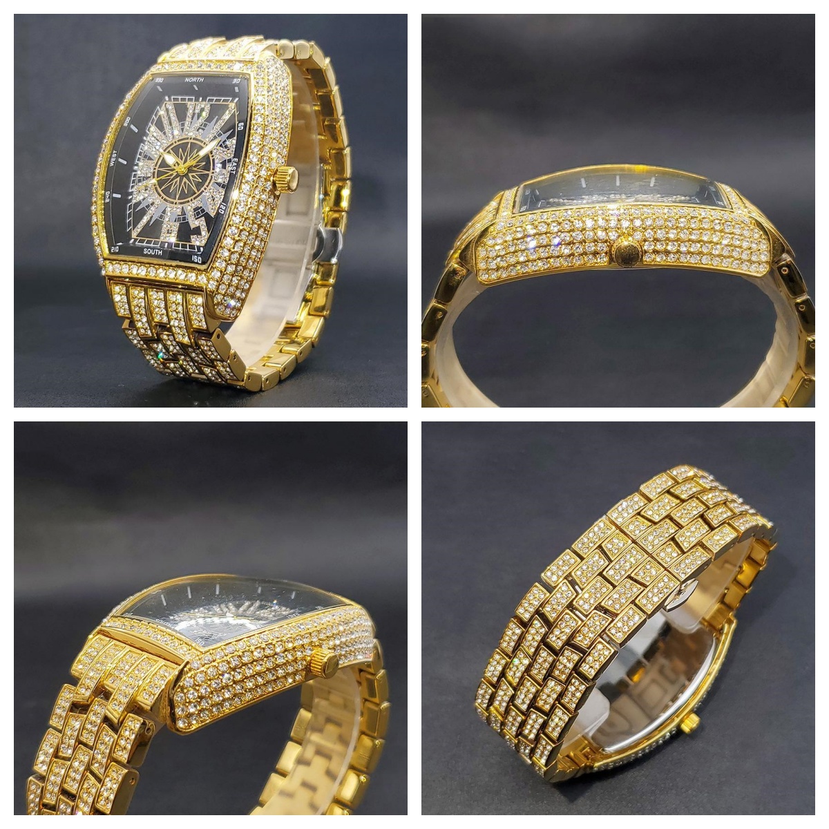 starry frank watch full dia barrel style high-end men's wormhole concept hip-hop trend free shipping