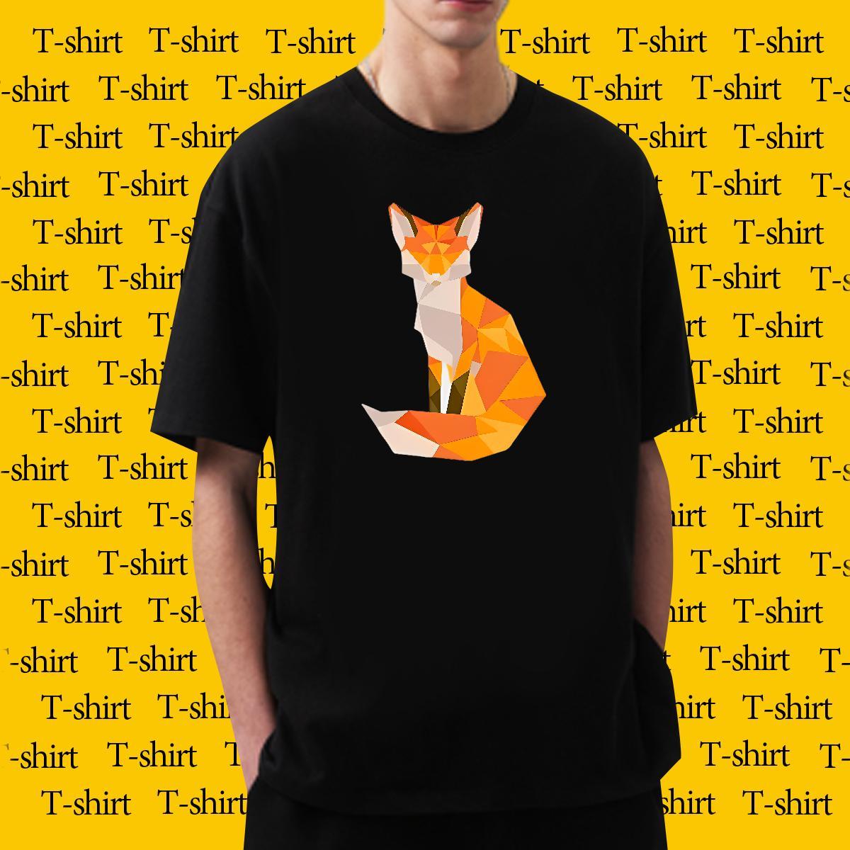 New Designer Men T Shirts 230g Cotton fox Spring Summer Polos Breathable Soft Wholesale Couples T Shirts DIY Logo Oversized
