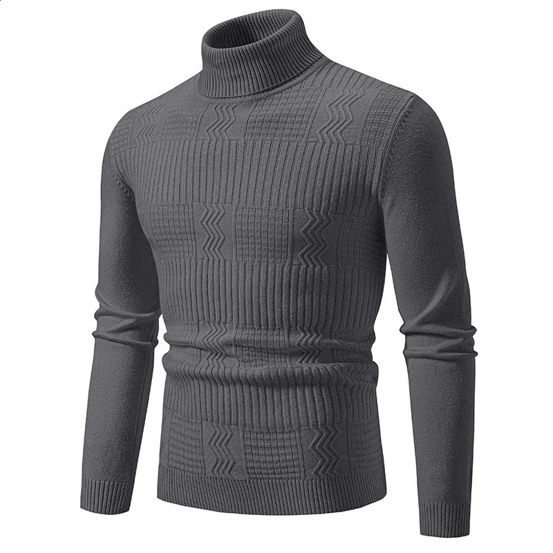 Mens Sweaters Solid Color Pullover Long Sleeve Knitted Warm Sweater Tops Men Clothes 240729