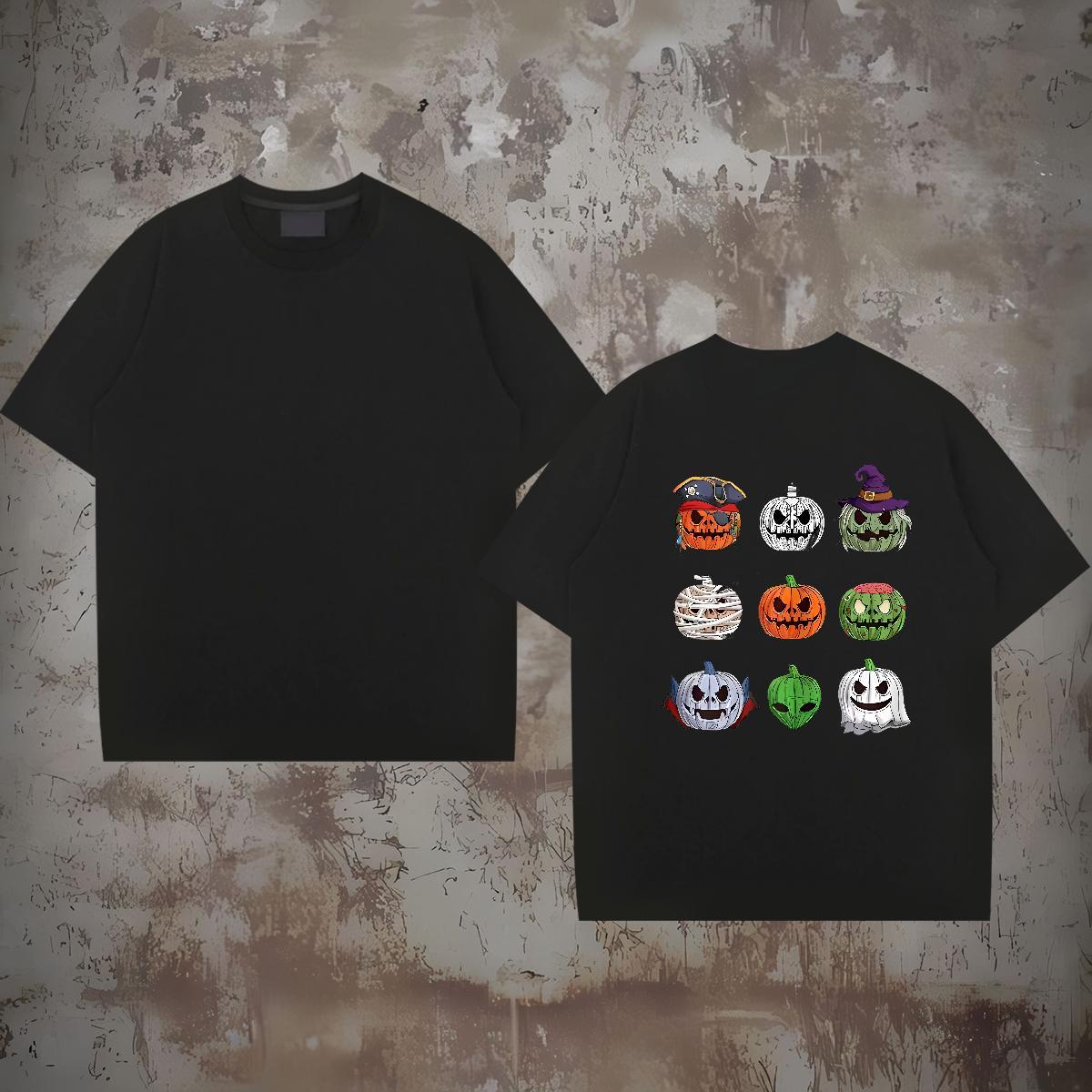 Fashion Design T-Shirts for Men 230g 100% Cotton pumpkin Home Outdoor Polos Breathable Short Sleeve Free Shipping Couples T Shirts Black Oversized