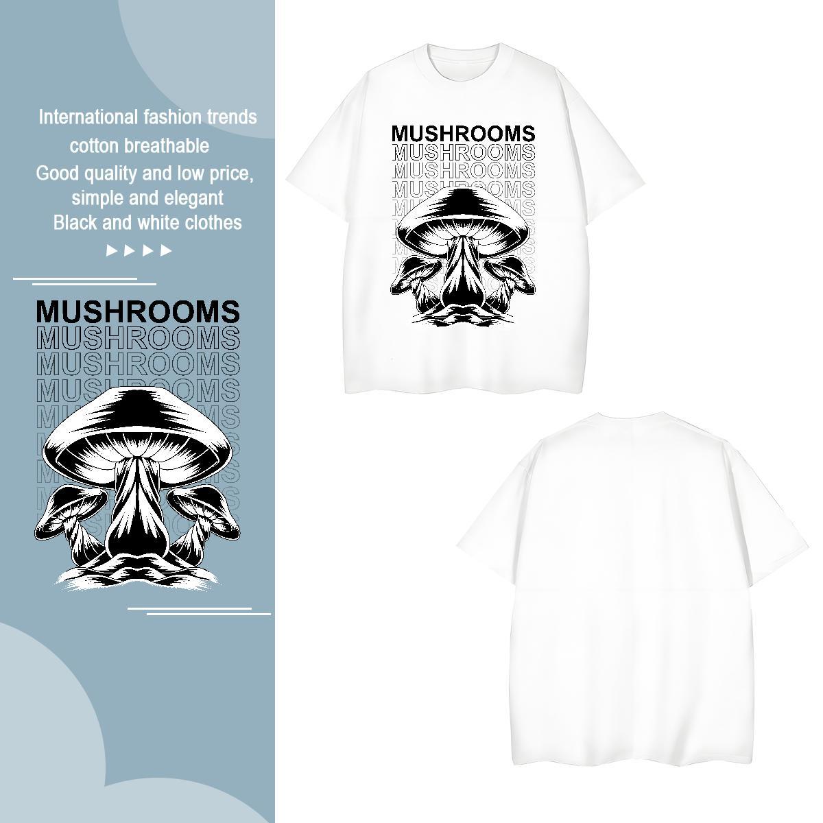 Mens T Shirts 230g Cotton mushroom Spring Summer O Neck Short Sleeves Asian Size Tshirts Stylist Wholesale Tops