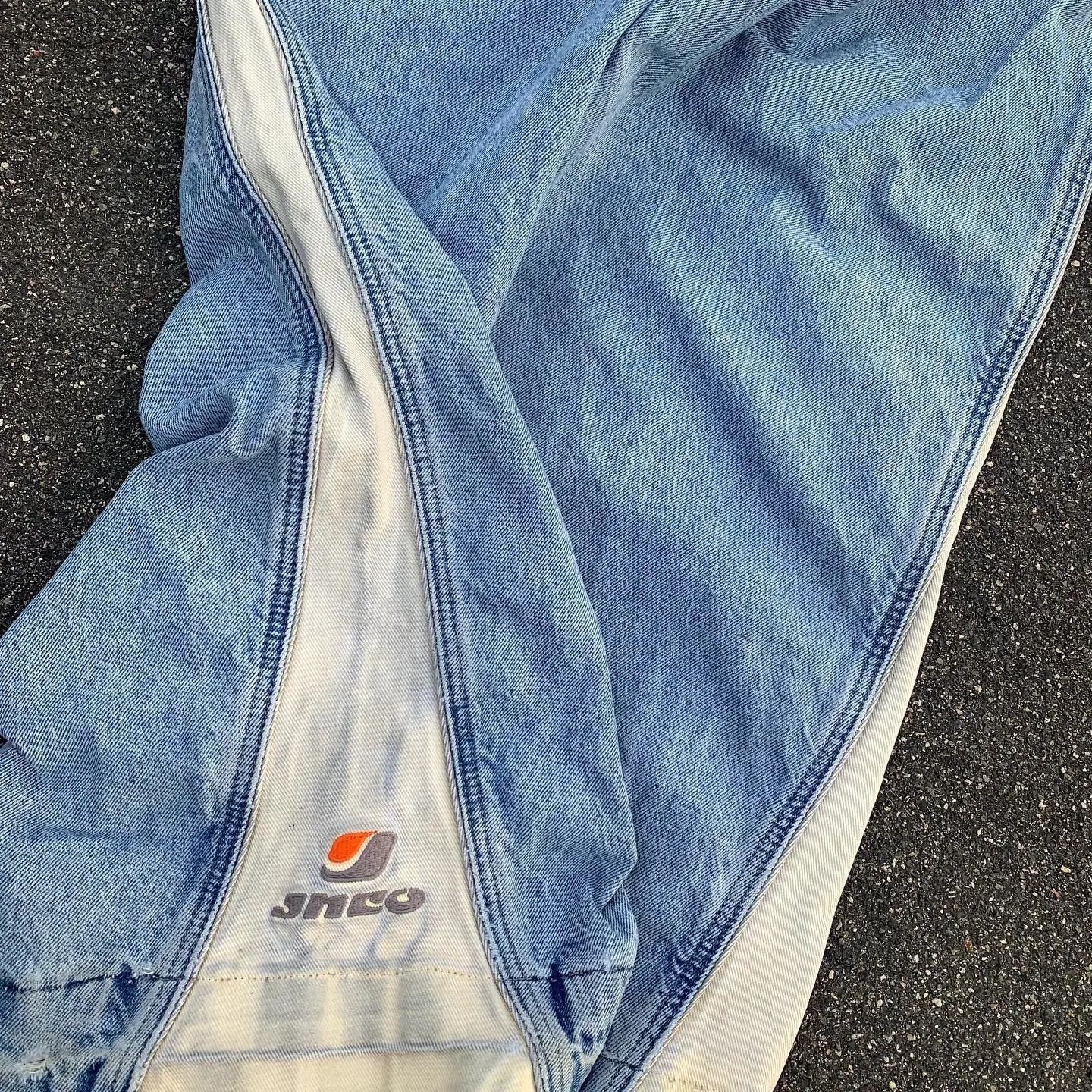 JNCO Y2k Mens Jeans Pocket Hip Hop Harajuku High Quality Embroidered Denim Pants Streetwear Retro Casual Backpack Trouser240806