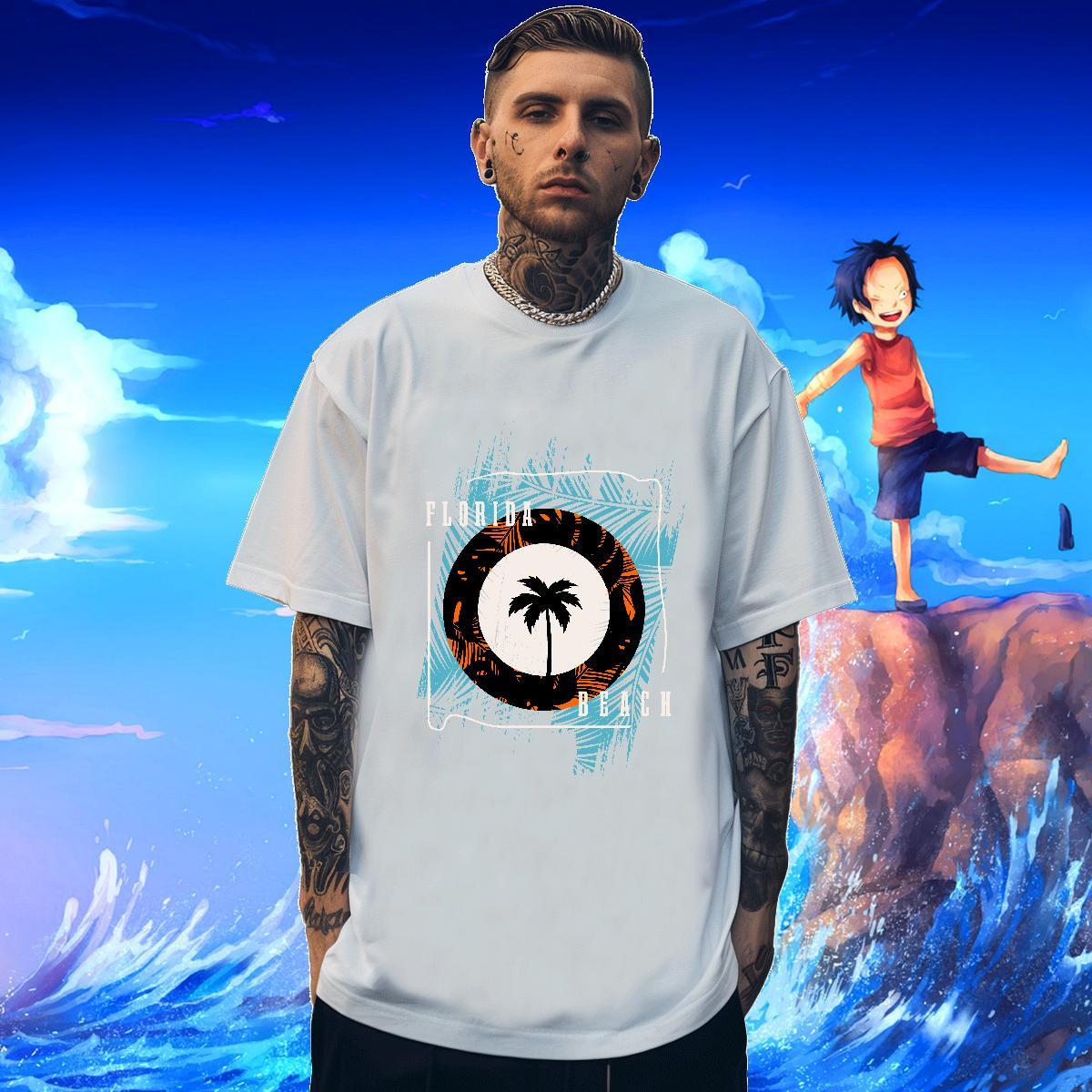 High Quality Mens Tshirts 230g Cotton Daily Wear letter Skull Breathable Crew Neck DIY T shirt Tee Shirt