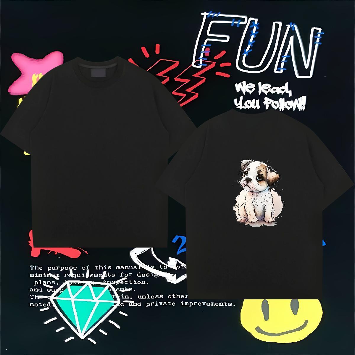 2024 T-Shirts 230g Cotton Anime Printing Street Tops Shirt Breathable Short Sleeve Cool Design Couples T Shirts Custom Anime