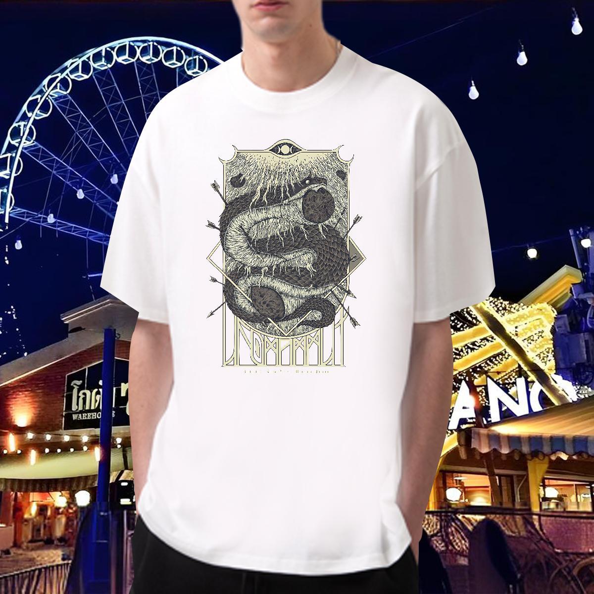 Man T Shirts 100% Cotton 230g snake Outdoor Breathable Short Sleeve Asian Size Men Tops Tees Brand Popular Clothes