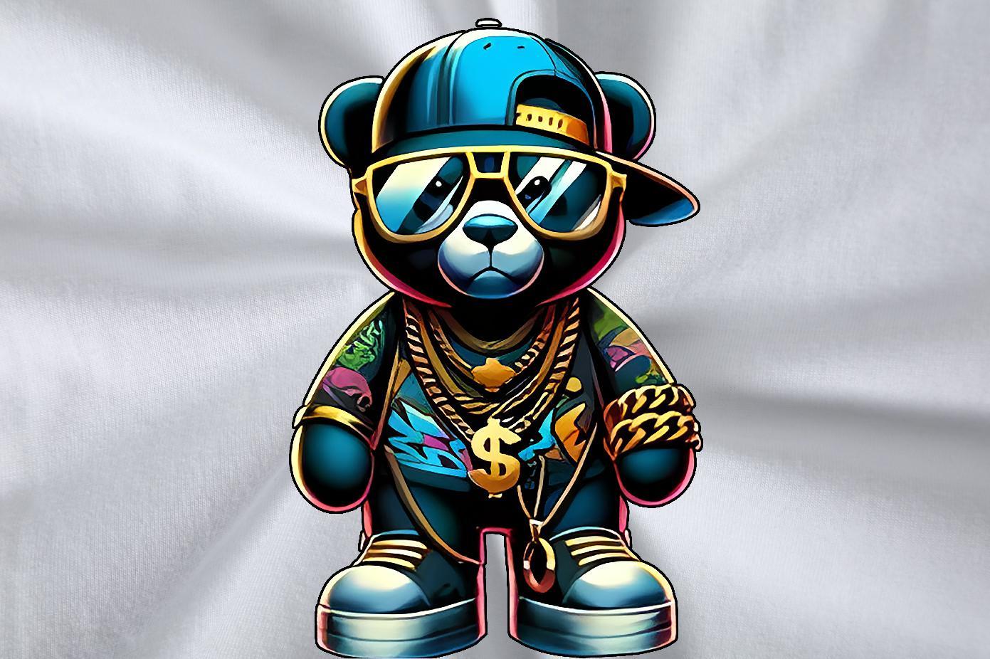 Free Shipping T-Shirts 100% Cotton 230g bear Street wear Hip Hop Tops Tees Short Sleeve O-Neck Brand Men Clothes T-Shirt Floral Print