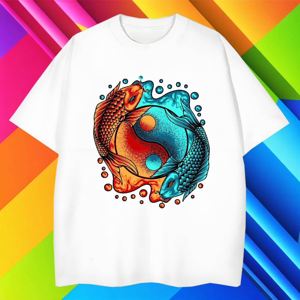 TOP Quality Tshirts 230g Pure Cotton fish T-Shirts for Men Sport Breathable Plus Size Custom 2024 Polos