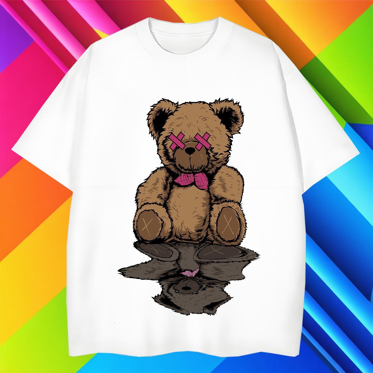T-Shirts for Men 100% Cotton 230g bear Home Outdoor O-Neck Short Sleeve Customized Print Tshirt for Man Woman DIY Customized Free Shipping Tshirts