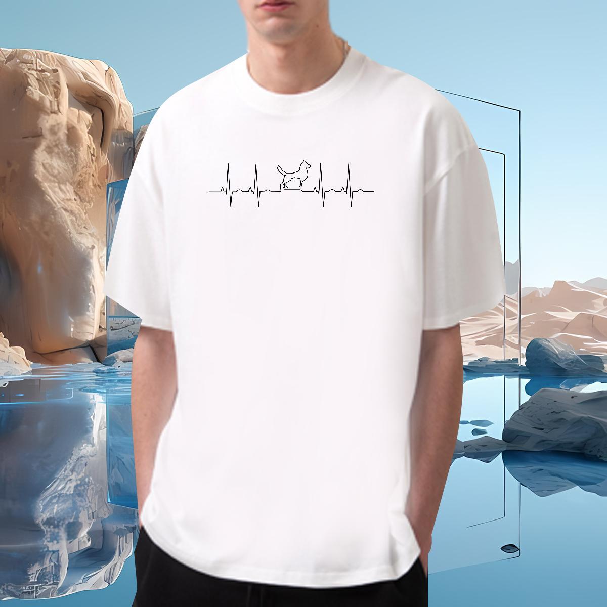 Mens T Shirts 230g 100% Cotton dog Casual Beach Pure Cotton Oversized 4XL Tshirts New Soft Wear