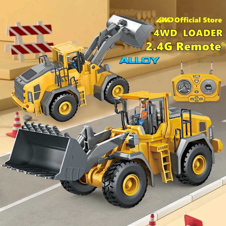 4WD remote excavator toy radio control RC bulldozer track type construction vehicle childrens gift Free shipping