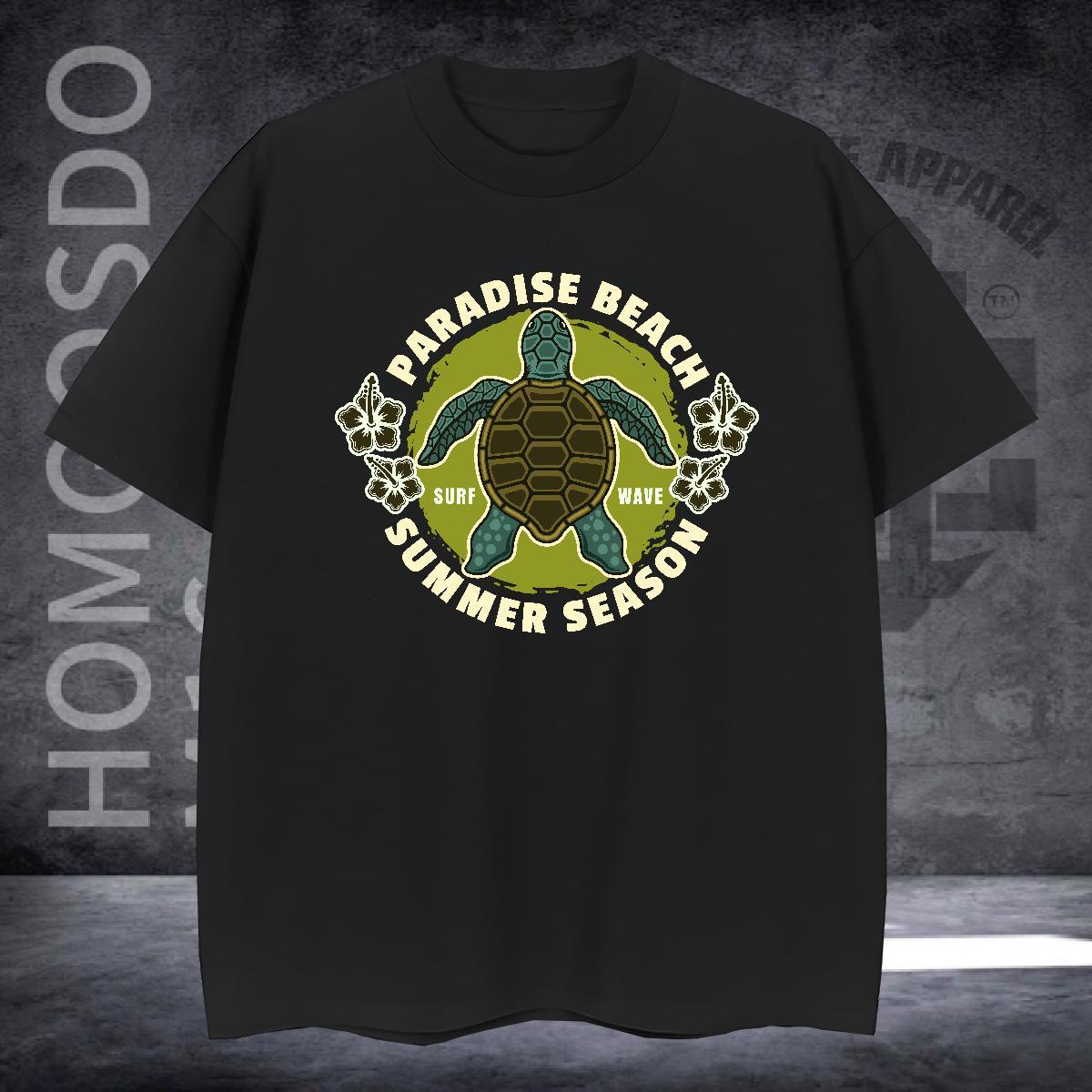 Classic Casual T Shirts Men 100% Cotton 230g tortoise Street Wear Tees Shirts O-Neck Short Sleeve Comfortable Tshirts Custom Printed
