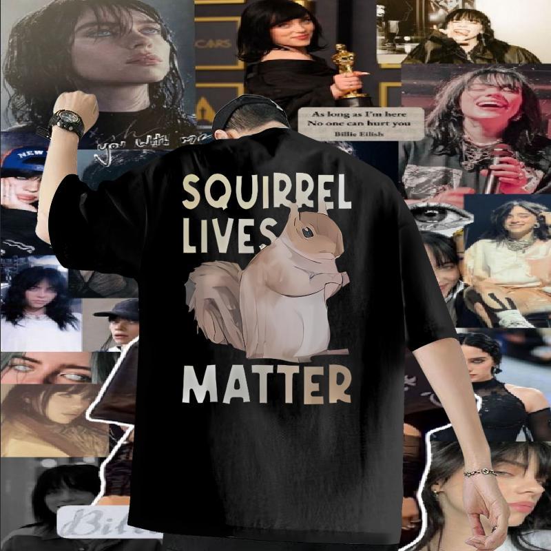 Brand T-Shirts for Men 100% Cotton 230g squirrel Street wear Hip Hop Tops Short Sleeve Soft Cool Design Couples T Shirts Custom Printing