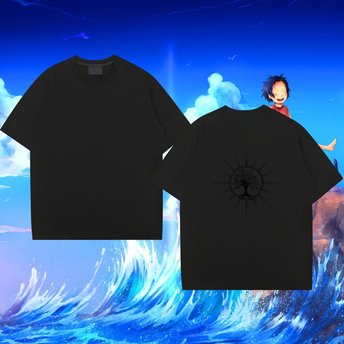 Factory Direct T-Shirts 100% Cotton 230g tree Daily Outfit Tshirts Breathable Crew Neck Cool Mens Tshirts Floral Print