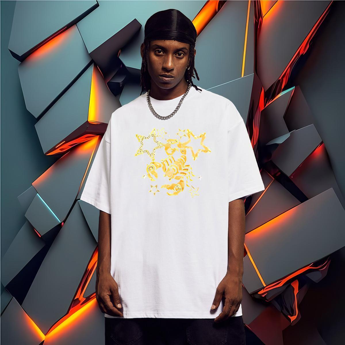 T-Shirts 100% Cotton 230g scorpion Sports Casual Breathable Crew Neck Black White Mens Tshirts Factory Direct Comfortable Polos