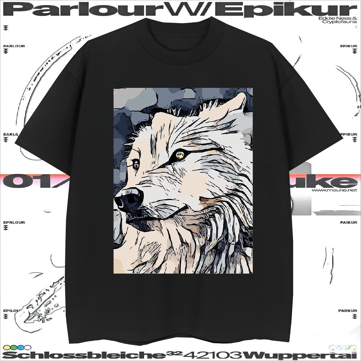 Cool Tshirt for Man Woman 230g Pure Cotton wolf Man T Shirts Street Crew Neck Breathable Customized Fashion Clothings