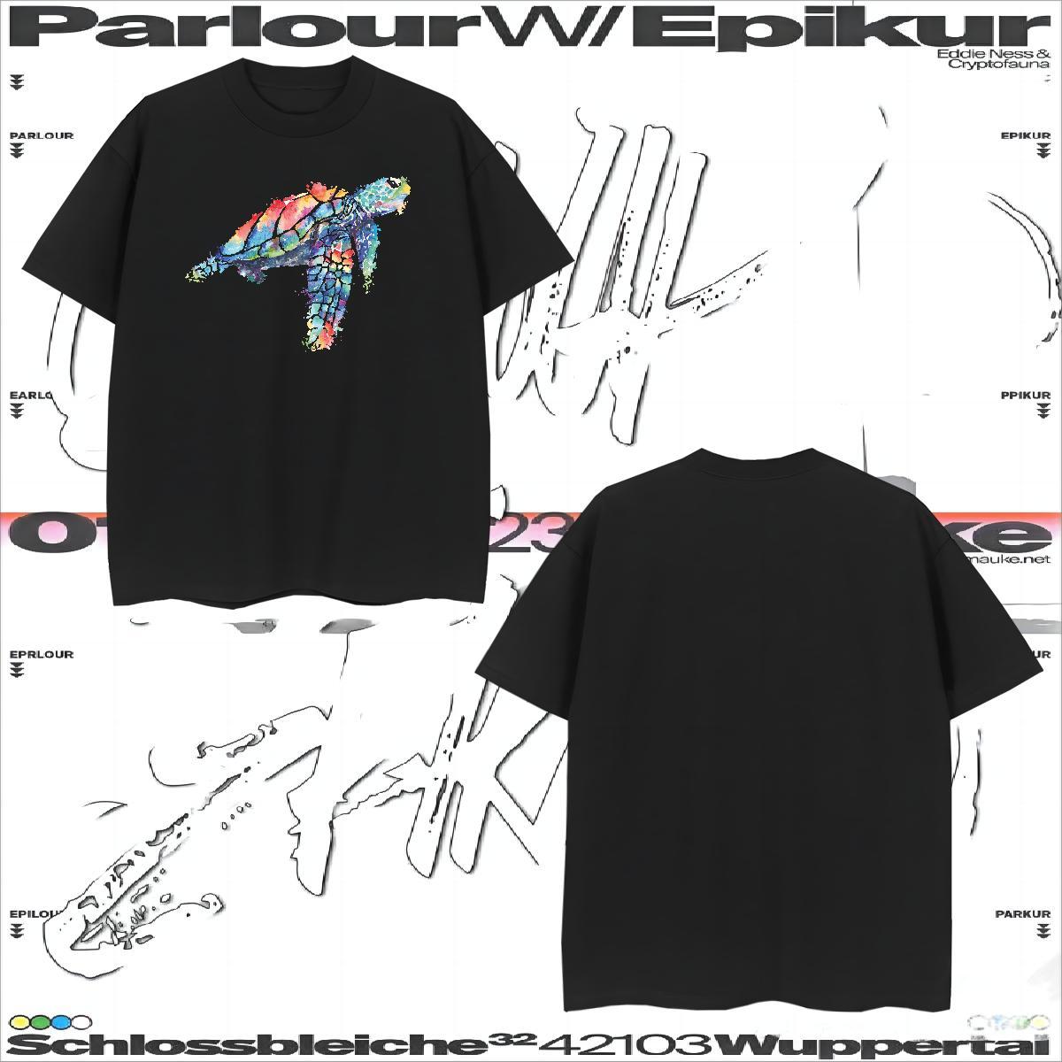 Wholesale Men Clothes T-Shirt 230g Pure Cotton tortoise T Shirt For Man Casual Crew Neck Breathable Skull 2024 Polos