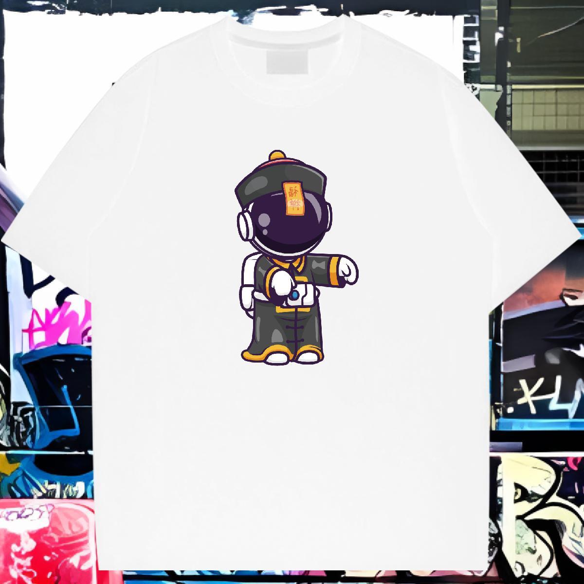 T Shirt For Man 230g 100% Cotton universe Anime Printing Street Crew Neck Breathable DIY Printed Men Tshirts Classic Casual Unisex Tees