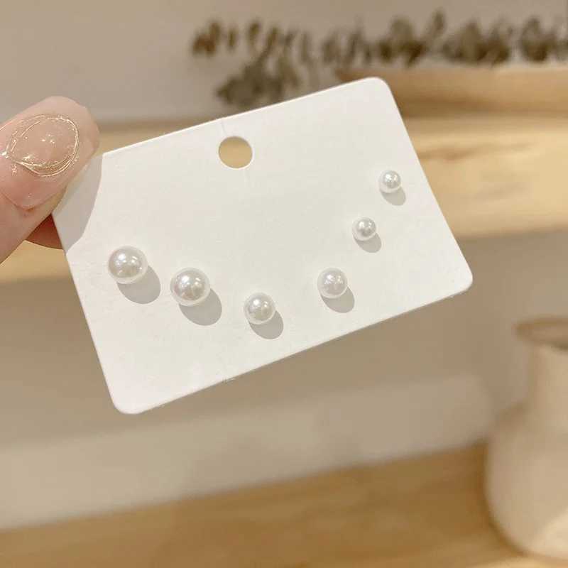 4mm 6mm 8mm 3 pairs of imitation pearl jewelry sets womens earrings Korean sweet cup Brinks wholesale Birtay gifts W241023