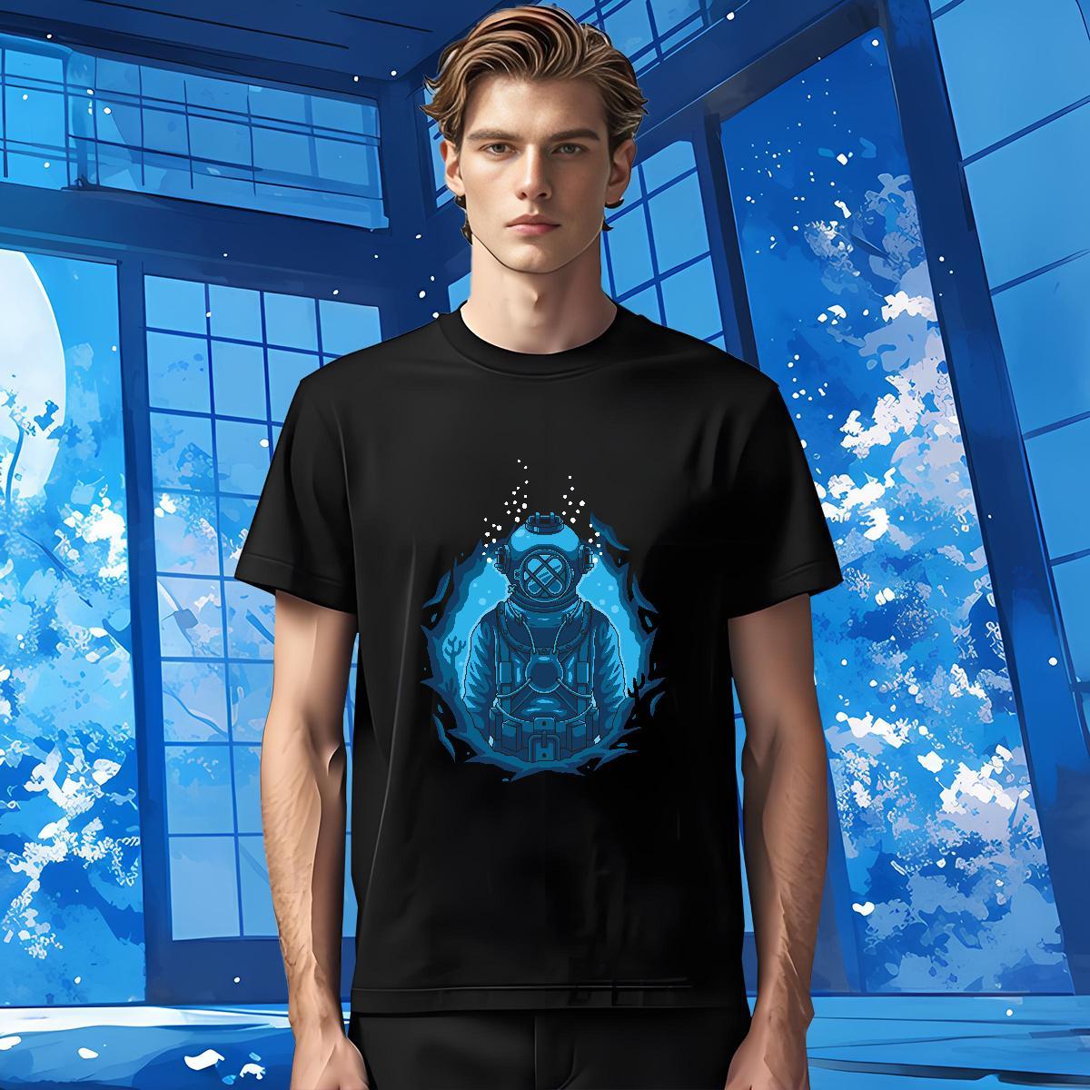 T Shirt For Man 230g Pure Cotton outer space Daily Wear Breathable Short Sleeve Custom Printed Tshirts 2024 Designer Wholesale Tees Shirts