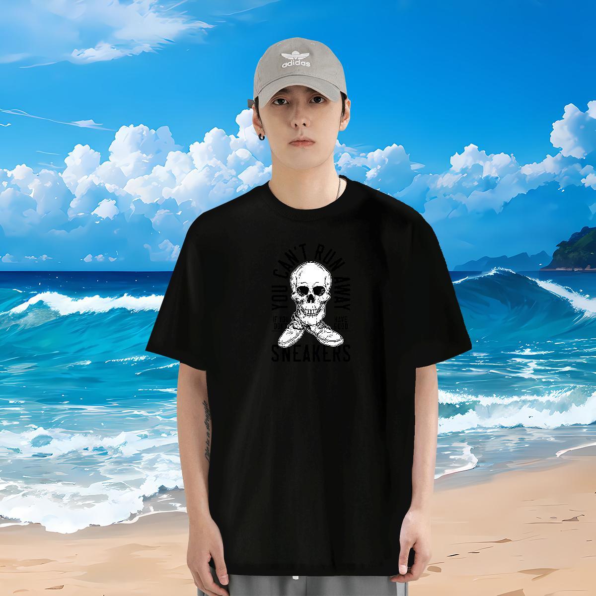 2024 Mens T Shirts logo Tees Shirts 230g Pure Cotton Spring Summer Cool Asian Size Short Sleeve Soft Men Tshirts