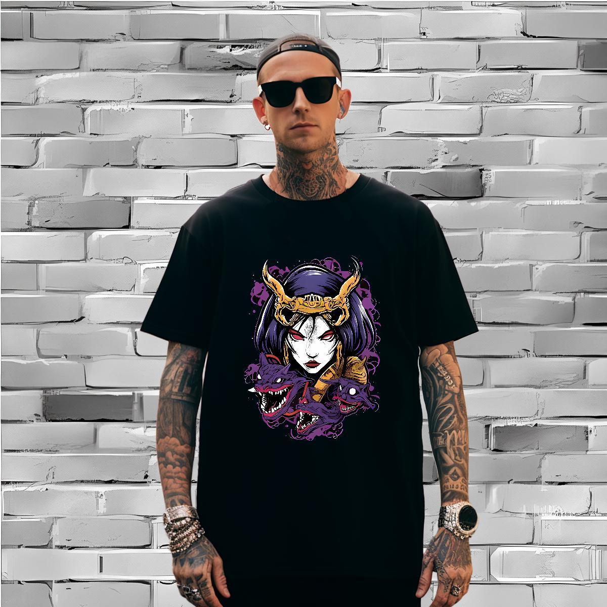 Man T Shirts 230g Cotton Terror Casual O Neck Short Sleeves DIY Printed Men Tshirts Wholesale High Quality Wear