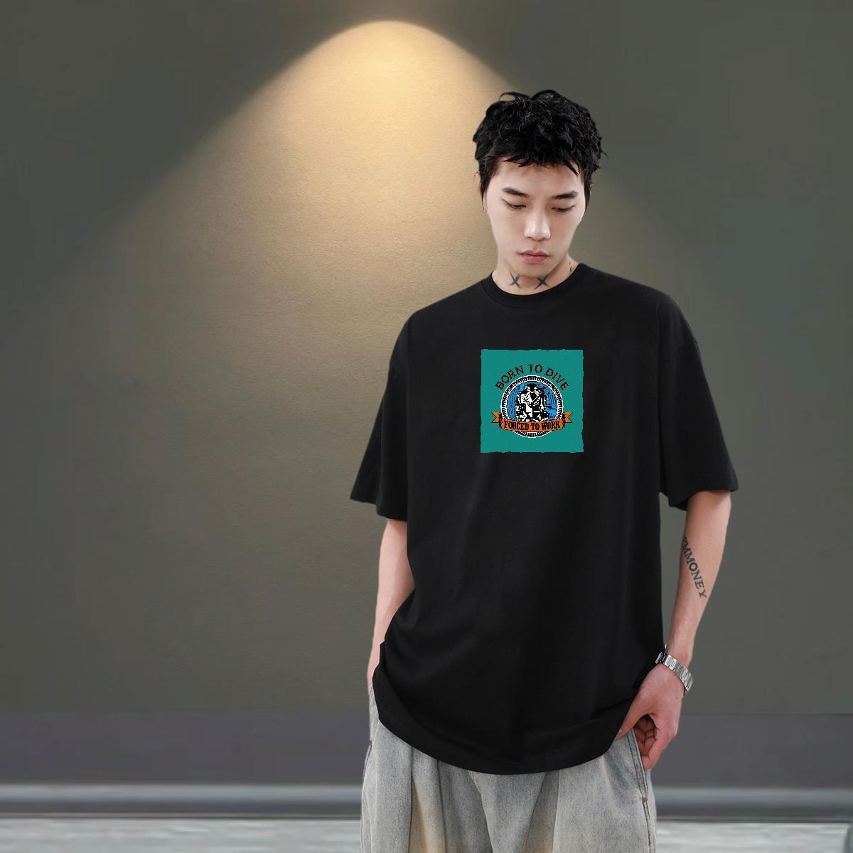 Soft Couples T Shirts 230g 100% Cotton Daily Outfit logo Custom Print Oversized Crew Neck Breathable 2024 New T shirt Tops